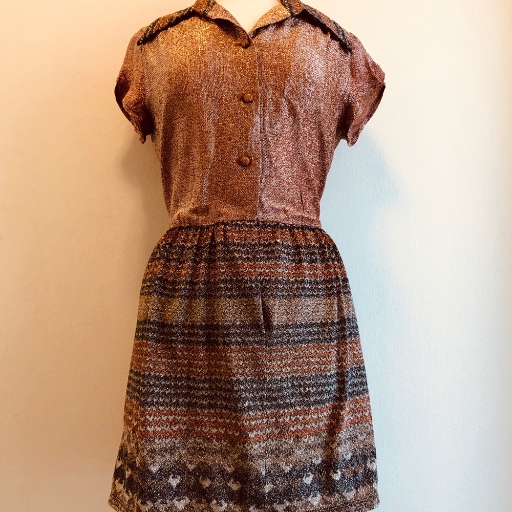 VTG 70’s Fred Rothschild Metallic Mini Dress